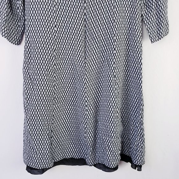 Marc Jacobs Black/Grey Lattice Print Dress sz 6 - Picture 7 of 13
